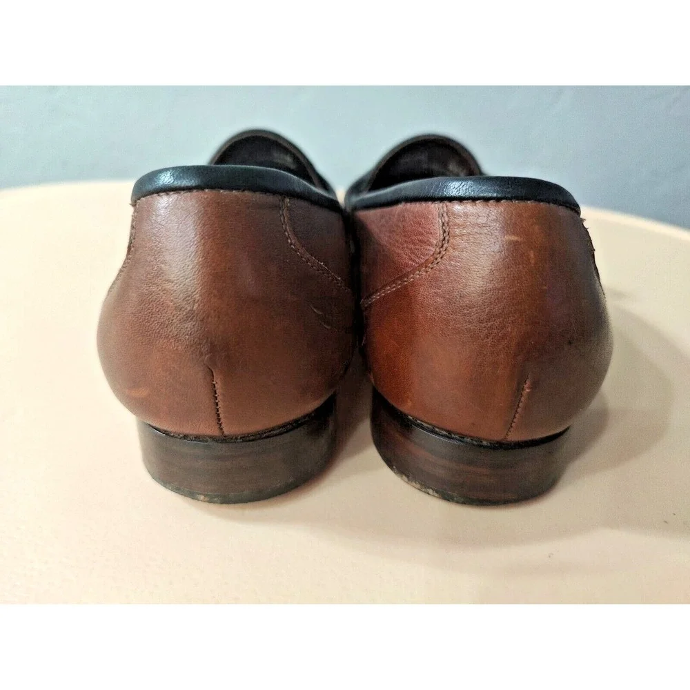 Greg Norman Made in Indonesia Mens Brown Leather Oxford Loafers Shoes Size 9.5 M